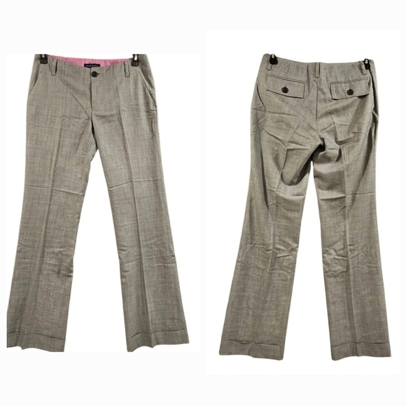 Banana Republic SZ 6 100% Wool Tan Flat Front Cuffed Lined Trouser - Picture 1 of 13